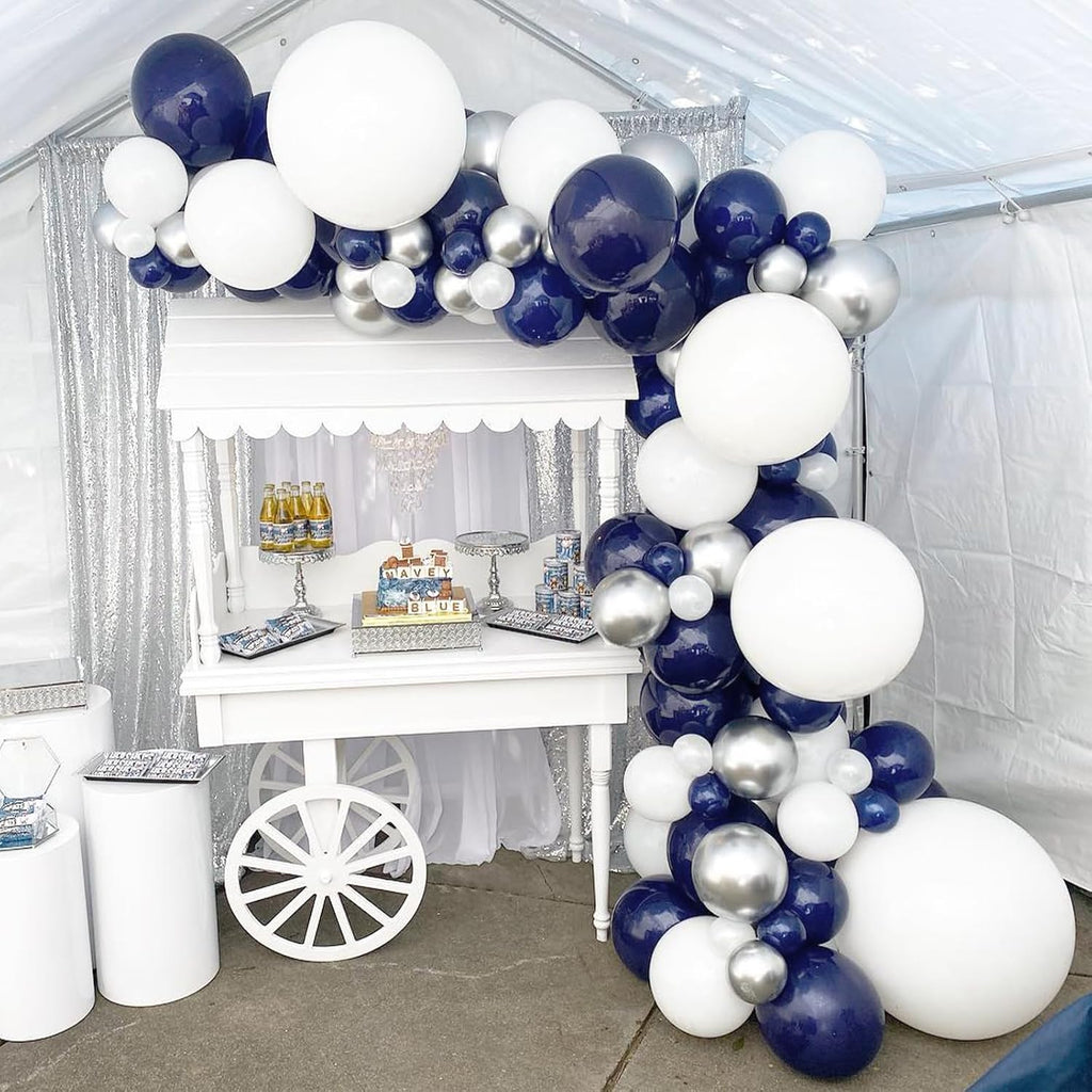 Skiennix Navy Blue Balloons - 120-Piece Set in Various Sizes for Graduation & Birthday Decor