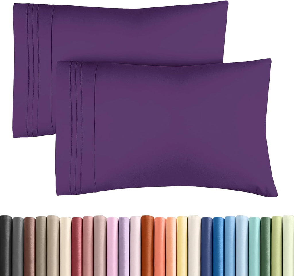 Queen Pillow Cases by [Brand Name] - Ultra Soft Hotel Quality - Cozy & Wrinkle-Free - 2 Piece Set in Purple
