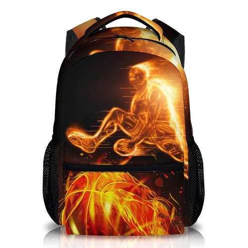 Wedinosaurnes Kids Backpack, Cool Basketball Backpack, 17 Inch Boys School Bag for Gift, Large Capacity Bookbag for Preschool Elementary Kindergarten Travel