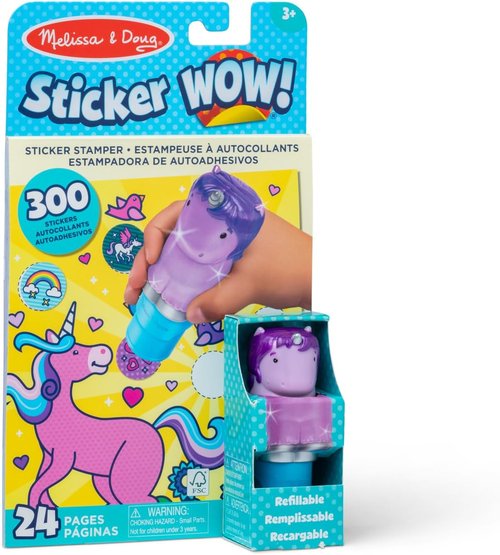 Melissa & Doug Sticker Wow!™ Activity Pad - 24 Pages with 300 Stickers - Arts & Crafts Fidget Toy for Kids 3+ - Purple Unicorn