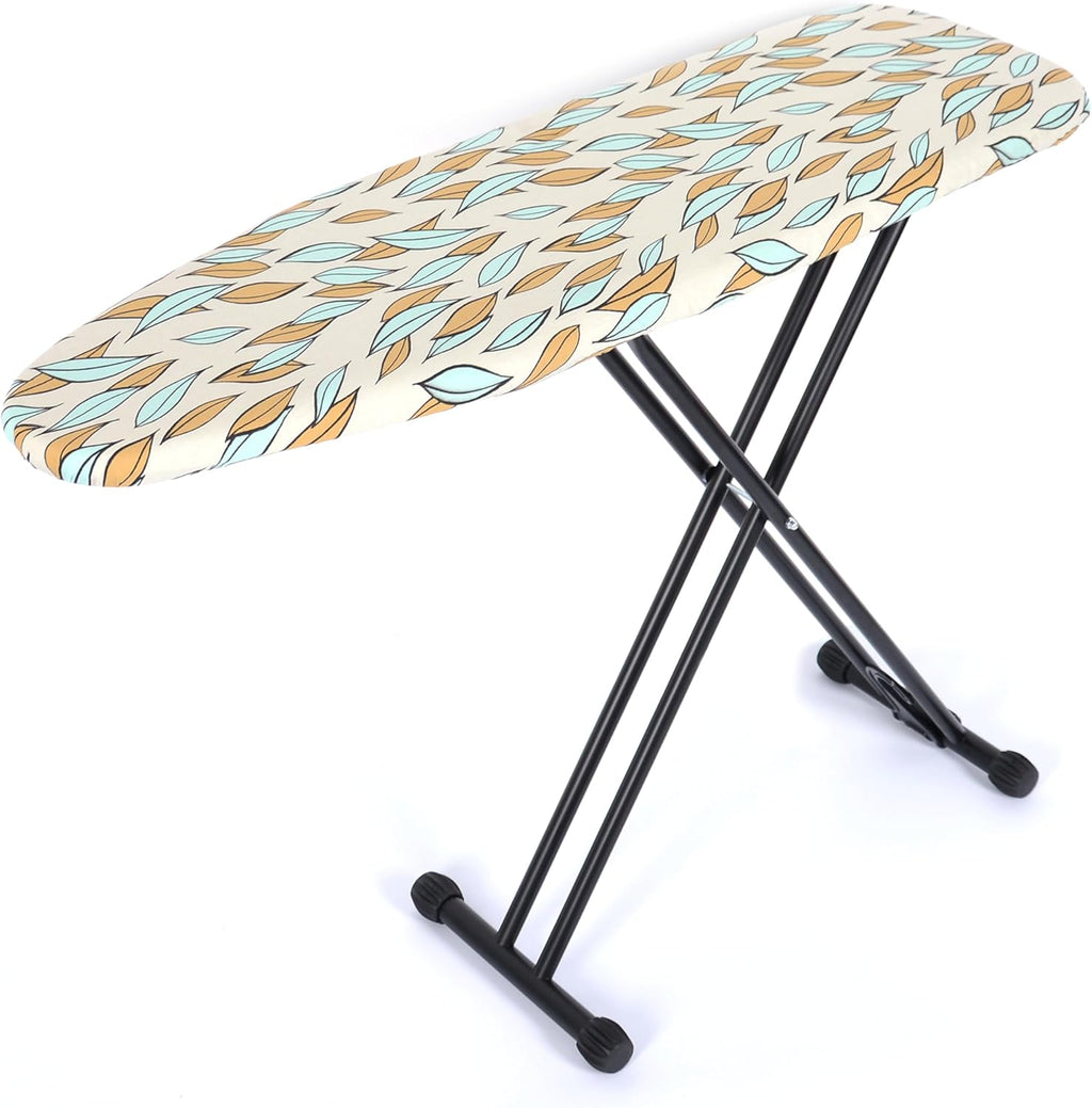 Veiox Ironing Board - Foldable Full Size With Heat Resistant Cover | Adjustable Height & Sturdy Legs (13x43)