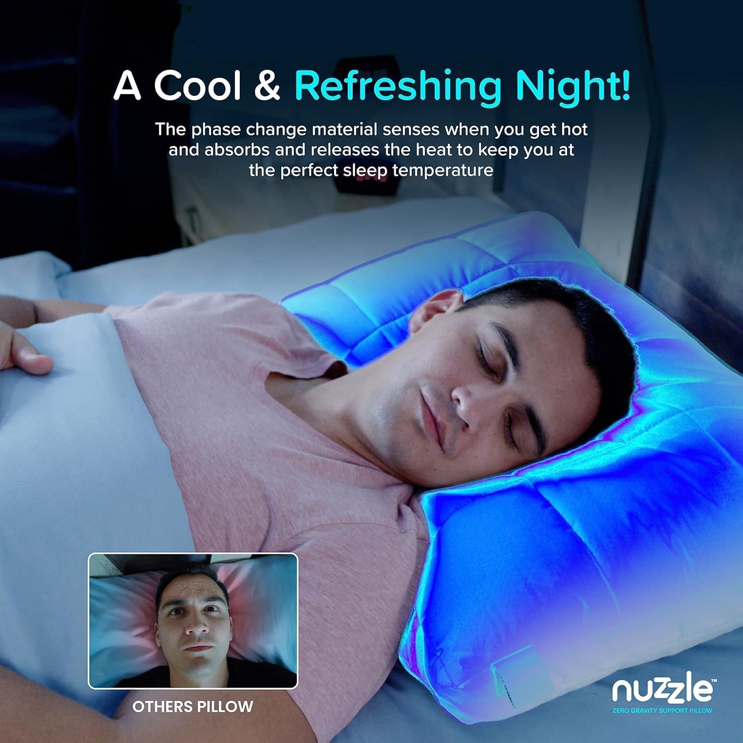 Nuzzle Cooling Adjustable Pillow - Luxury Queen Size for Side Sleepers | Soft & Firm Support