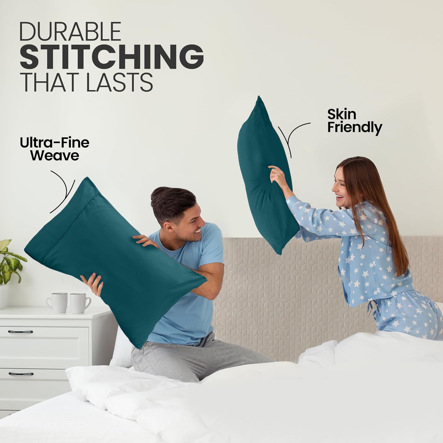 Utopia Bedding Queen Pillow Cases - Soft Brushed Microfiber - 2 Pack | Fade Resistant 20 x 30 Inches (Teal)
