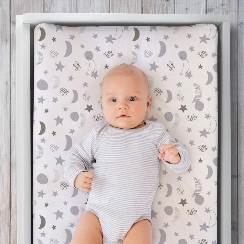 The Peanutshell Baby Girl or Boy Changing Pad Covers Set of 3 - Ultra Soft Baby Cover - Fits Standard Changing Table Pads, Durable, Machine Washable Sheets - Celestial Elephant