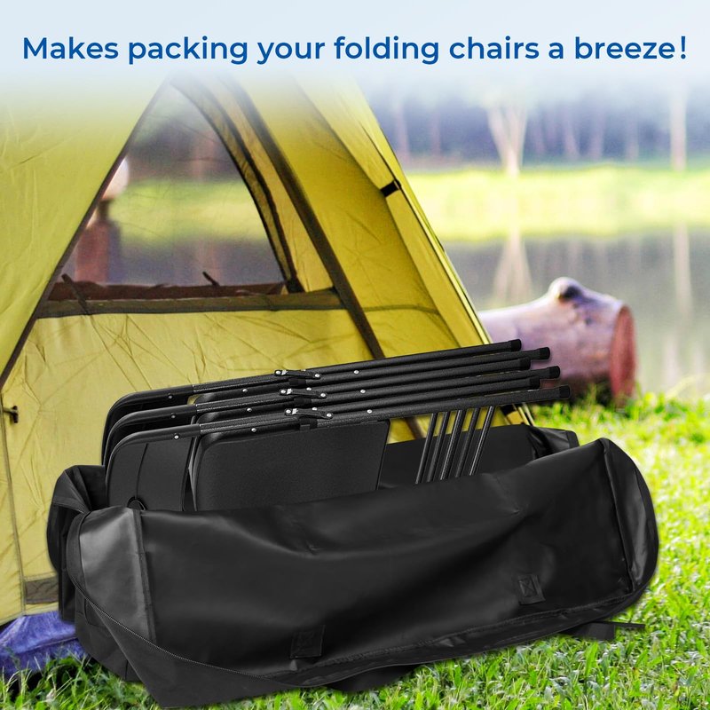 QYILUARE Heavy Duty Folding Chair Storage Bag,Large Waterproof Carry Bag for Metal,Wooden and Plastic Chairs,with Sturdy Handle (39"L x 12" W x 20" H)