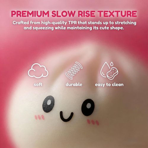 Dumpling Squeeze Toy - Glitter Soft Dough Stress Ball with Steamer Box | Sensory Gift for Kids & Adults (A-Blue)