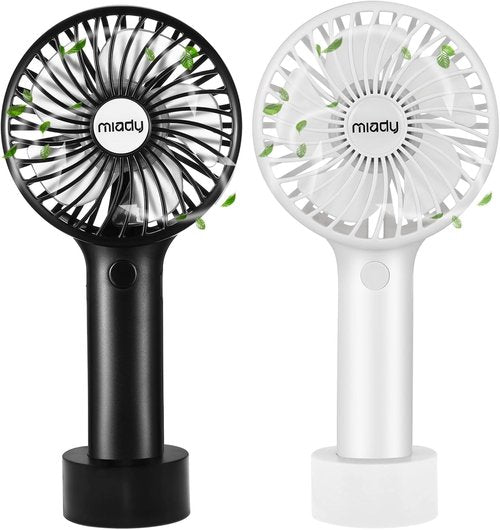Miady Portable Handheld Fan - 5000mAh Mini USB Fan with 3 Speeds | 7-20 Hours Runtime for Travel & Office