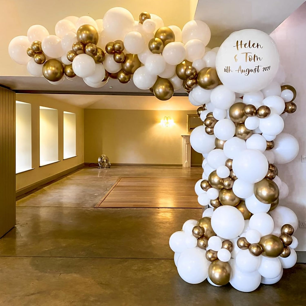 Voircoloria 12-Inch Matte White Balloons - 110pcs for Weddings, Birthdays, and Celebrations