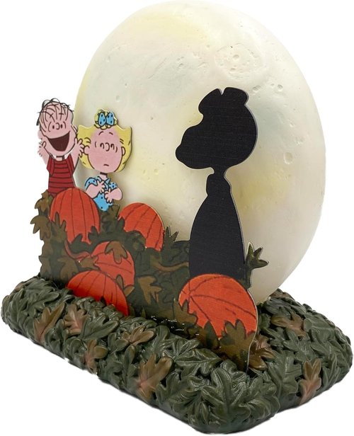 Mark Feldstein Peanuts It's The Great Pumpkin Tabletop Lamp - Sculpted Resin LED Figurine, 6 Inch