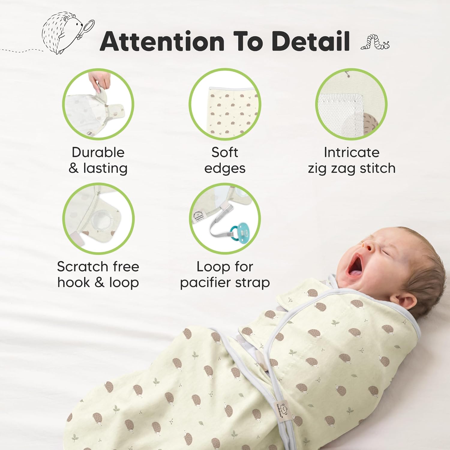 Organic Baby Swaddle Sleep Sacks by [Brand Name] - Soft & Snug Newborn Swaddles for Infants 0-3 Months (Dino Ridge, OS)