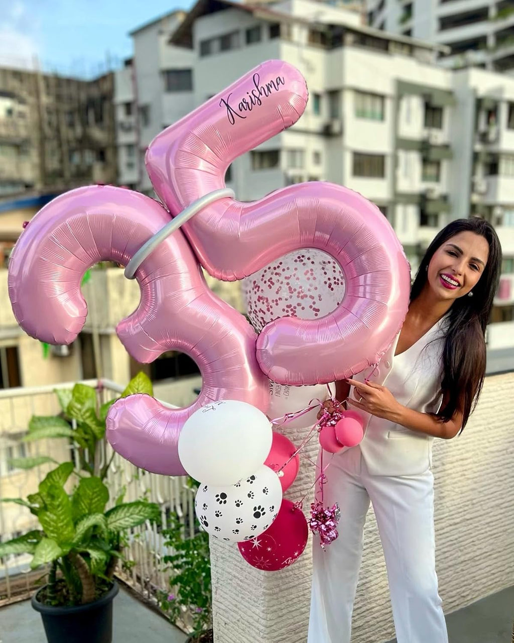 Pearlescent Pink Number 6 Balloon - 40 Inch Birthday Decoration | Pastel Pink Party Supplies