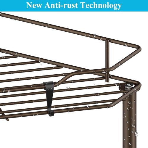 HuggieGems Corner Shower Caddy Organizer - 2 Tier Floor Stand with Hooks | Bronze Bathroom Shelf Rack