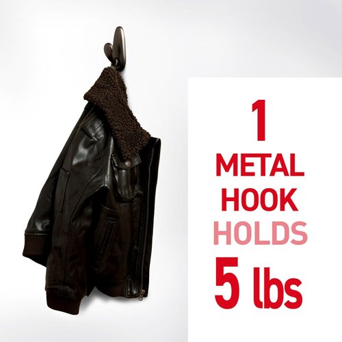 Command 5 lb Large Coat Hooks - Oil Rubbed Bronze Metal Design | Damage-Free Adhesive Strips for Home Decor