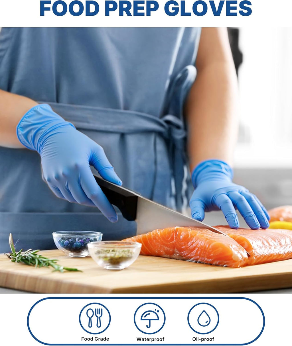 Schneider Vinyl Exam Gloves - Blue Disposable, Latex-Free & Powder-Free for Medical & Cleaning Use