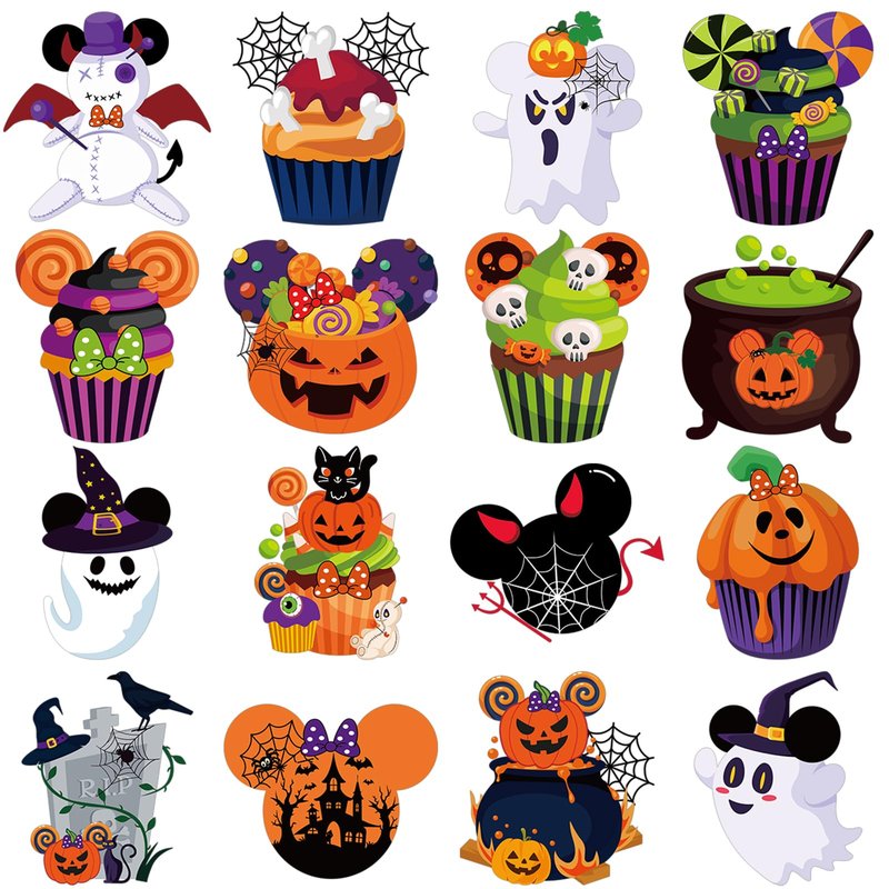 RiVolTa Halloween Cruise Door Decorations - 16 Pcs Mouse Pumpkin Ship Cabin Magnetic Stickers Funny Cute Ghost Boo Anchor Stateroom Magnets Decals Accessories for Carnival Holiday Party Fridge Decor
