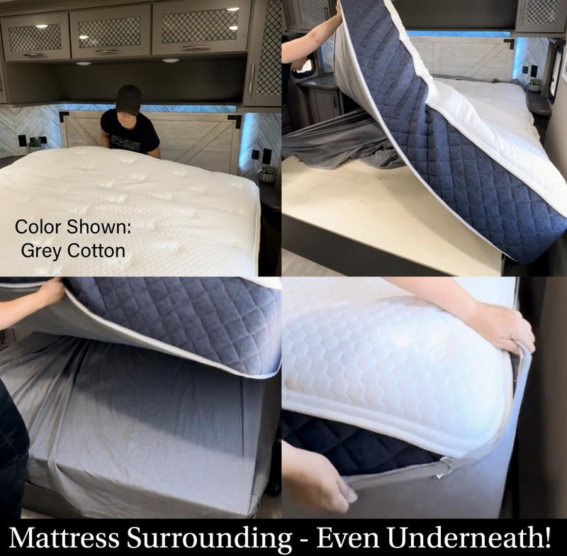 Eazy Sheetz® Flatz: Hybrid Top Sheet - Elastic Fitted Bottom Corners with Classic, Flat Top Corners (This is NOT A Zipper Sheet!) (Gray) Crisp Cotton - King Flat - Standard, Short, or RV - FLKG