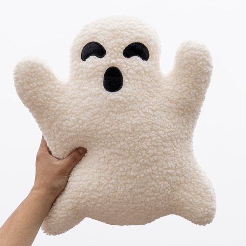 Yopcuvi Ghost Pillow - Halloween Bedding, Ghost-Shaped Throw Pillow (15.7 inches)