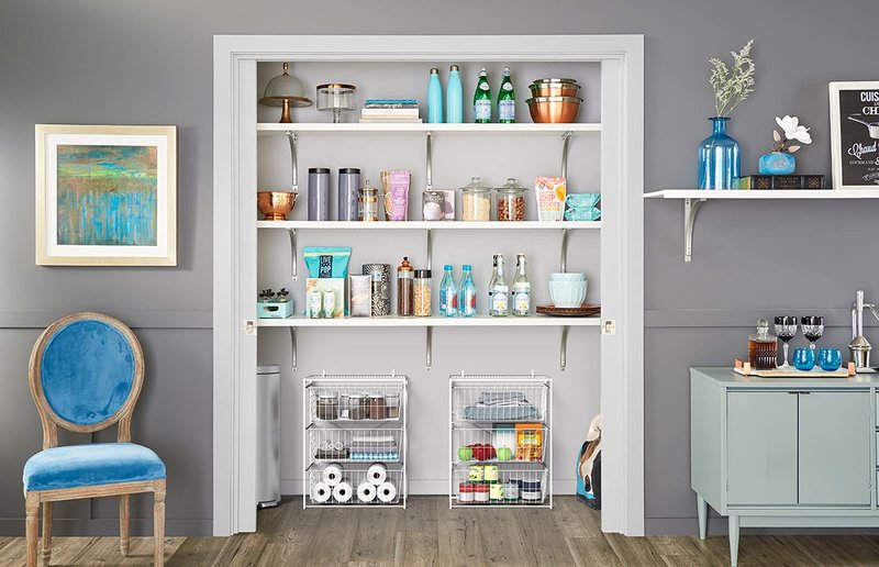 ClosetMaid Wire Basket 3 Drawer Organizer Unit with Shelf for Pantry, Closet, Clothes, Linens, Sturdy Steel, Easy Assembly, White