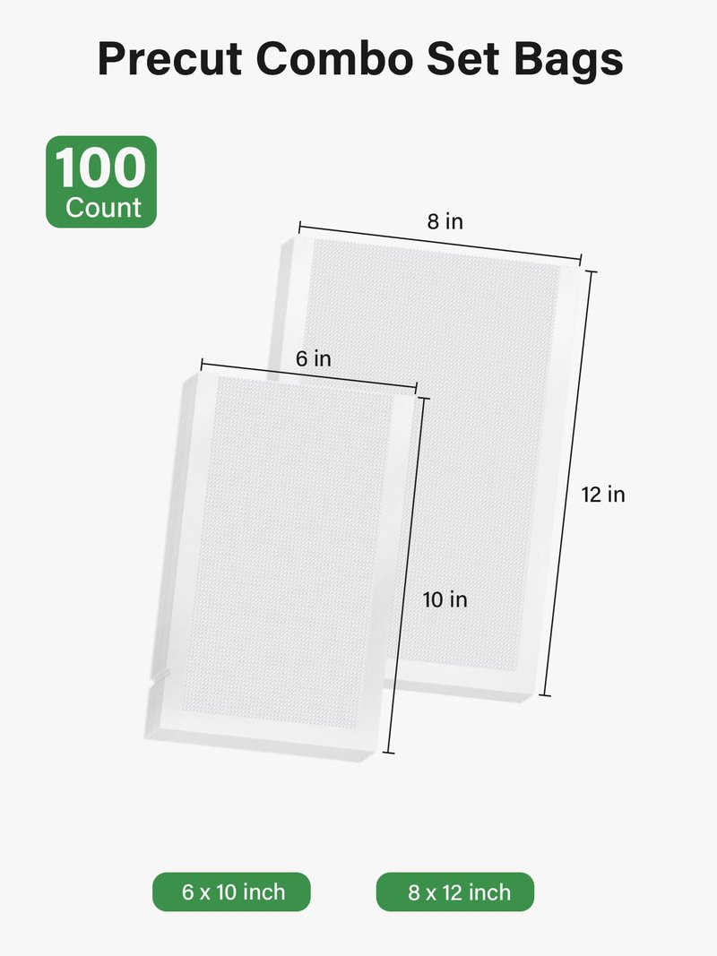 Kootek Vacuum Sealer Bags for Food, 150 Gallon 11" x 16", Quart 8" x 12" and Pint 6" x 10" Vacuum Seal Bags, Commercial Grade, BPA Free, Pre Cut Freezer Bags for Food Storage, Meal Prep or Sous Vide