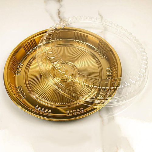 Tamnjvrr 5 Pcs Disposable Pie Carrier with Clear Lid Round Cake Cupcake Container for Pies Cake Slice Candy Pizza Salads Meal Prep (11 Inch)
