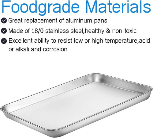 Bastwe Cookie Sheet Set - Commercial Grade Stainless Steel Baking Pans | Non-Toxic & Easy Clean