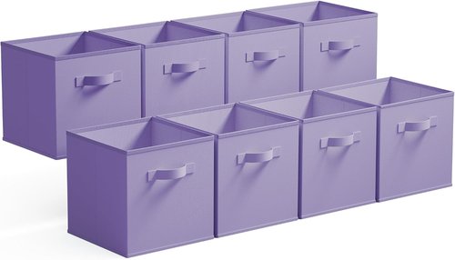 Granny Says Cube Storage Bins - 11-Inch Fabric Organizers | Lavender Purple, 8-Pack for Shelves & Closet