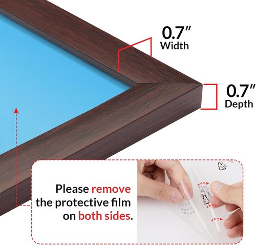 LaVie Home 16x20 Picture Frame - Classic Brown Wall Display with HD Plexiglas | Vertical & Horizontal Use