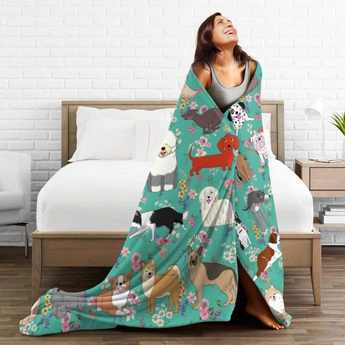 Dog Gifts Blanket 60"X50" Bed Throw Blanket Soft Lightweight Cozy Warm Blankets for Kids Teens Men Women