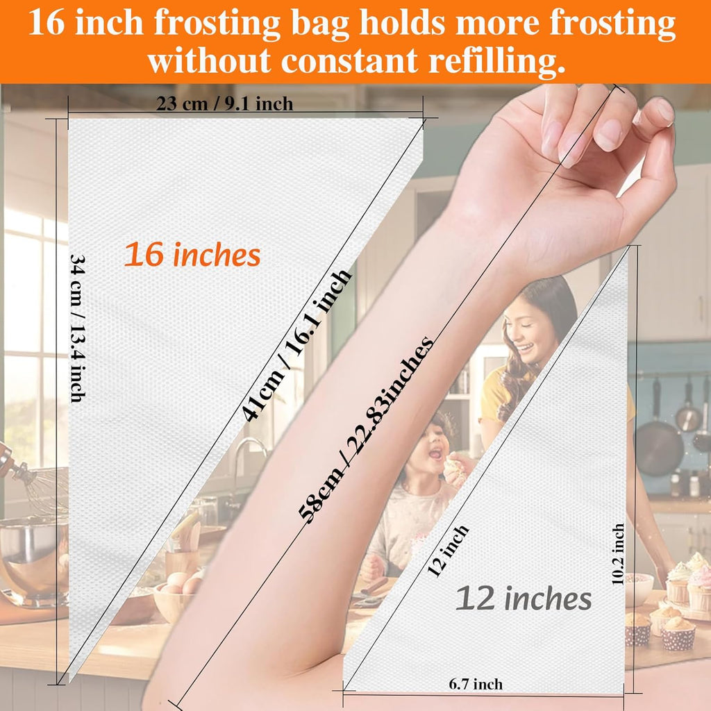 Skiennix Disposable Piping Bags - Thickened Design for Cake Decorating | 16 Inches, 500 Pcs