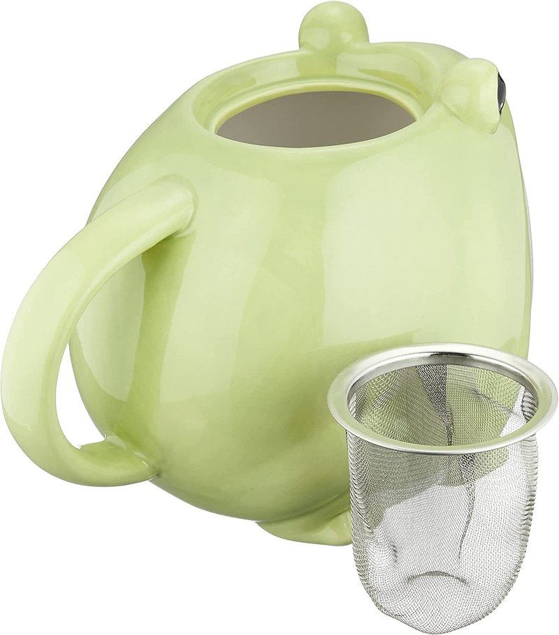 Sunart SAN3293 Cute Tableware Teapot & Tea Cup Set, Frog Parent and Child, 20.3 fl oz (600 ml), 45.1 fl oz (140 ml)