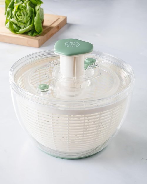 Martha Stewart Gulfwind Salad Spinner - 6.3 Qt Fruit Washer & Vegetable Cleaner Bowl