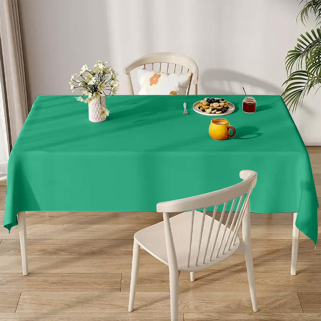 WDF 54 Inch X 100 Feet Blue Plastic Table Cover Roll - Plastic Table Cloth Disposable - Blue Tablecloth with Slide Cutter Perfect for Parties, Brithday,4th of July