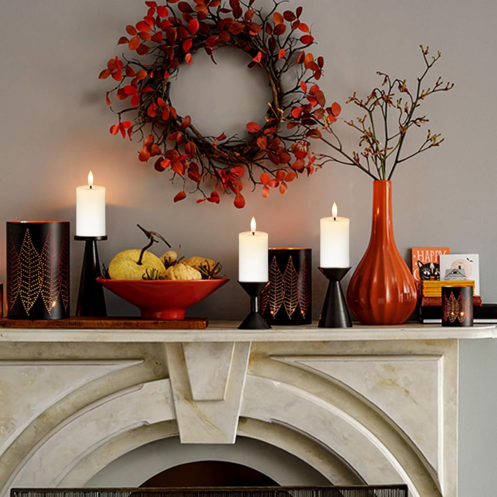 Skiennix Mirror Surface LED Votive Candles - Battery Operated with Remote Timer, 6pcs Real Wax, White, Φ 2" H 4.5”