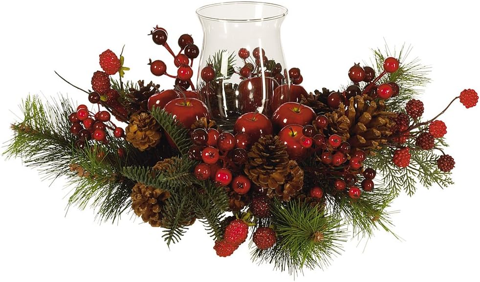 Nearly Natural Candleabrum Holiday - Elegant Red Design | 17.5" x 8.5" x 17.5" Size