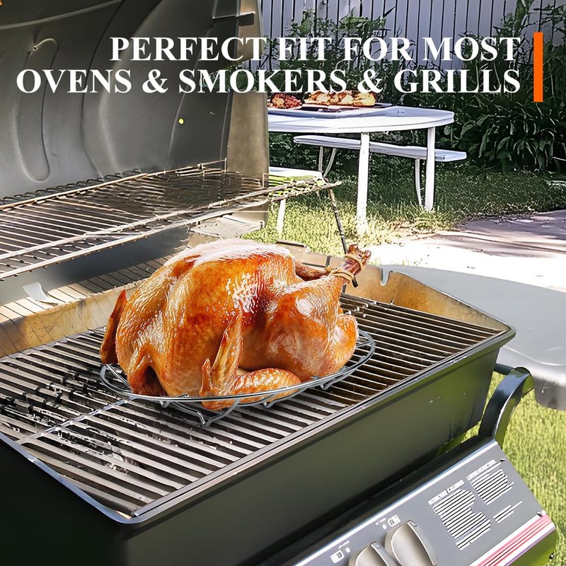 Nonstick Turkey Roaster with 2 Stainless Steel Racks for Baking Turkey, Chicken, Veggies