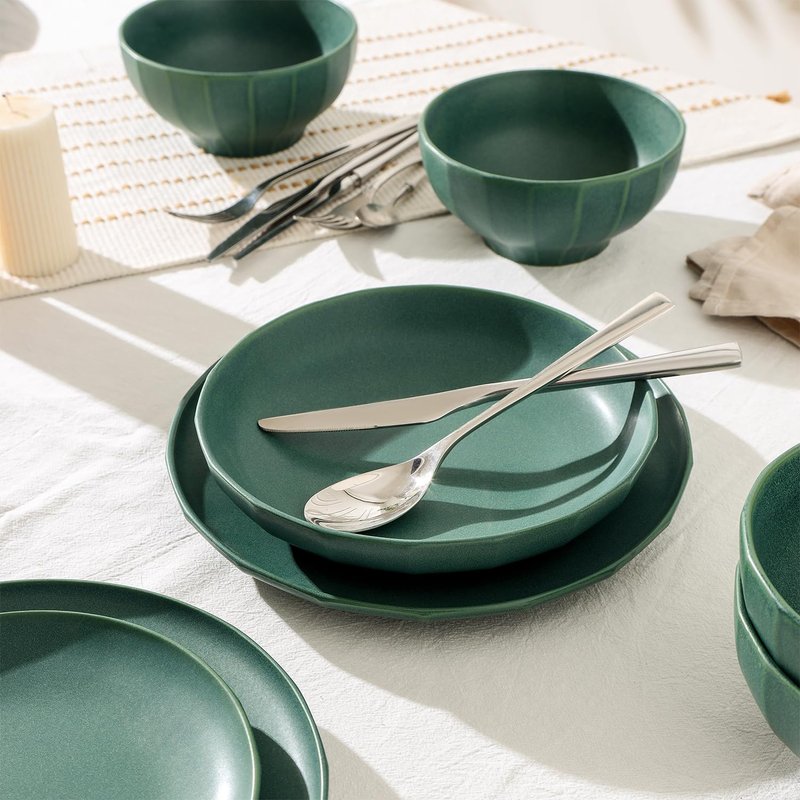 Stone Lain Rio 4-Piece Dinner Plate Set Stoneware, Green