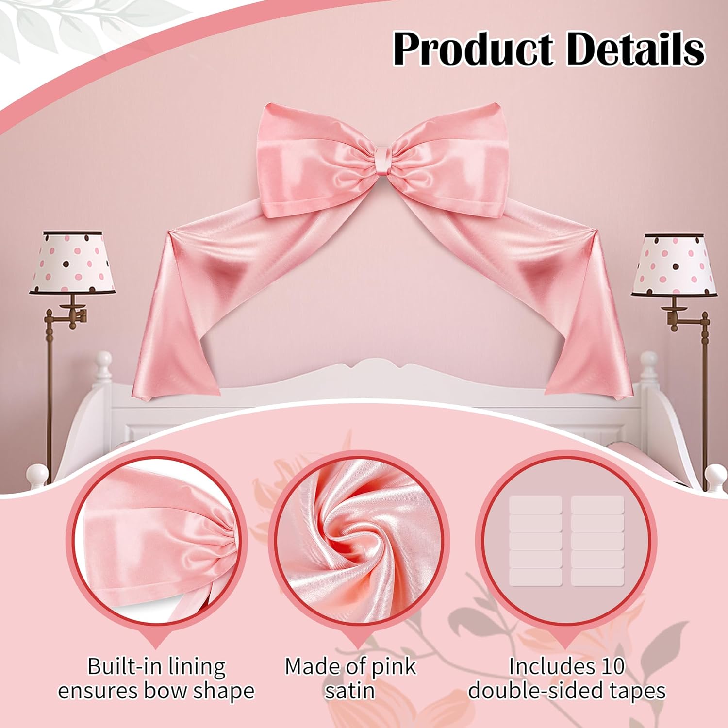 Skiennix Pink Large Bow Decor - Coquette Giant Ribbon Tie for Birthday Party & Home Decor | 24 x 36 Inches