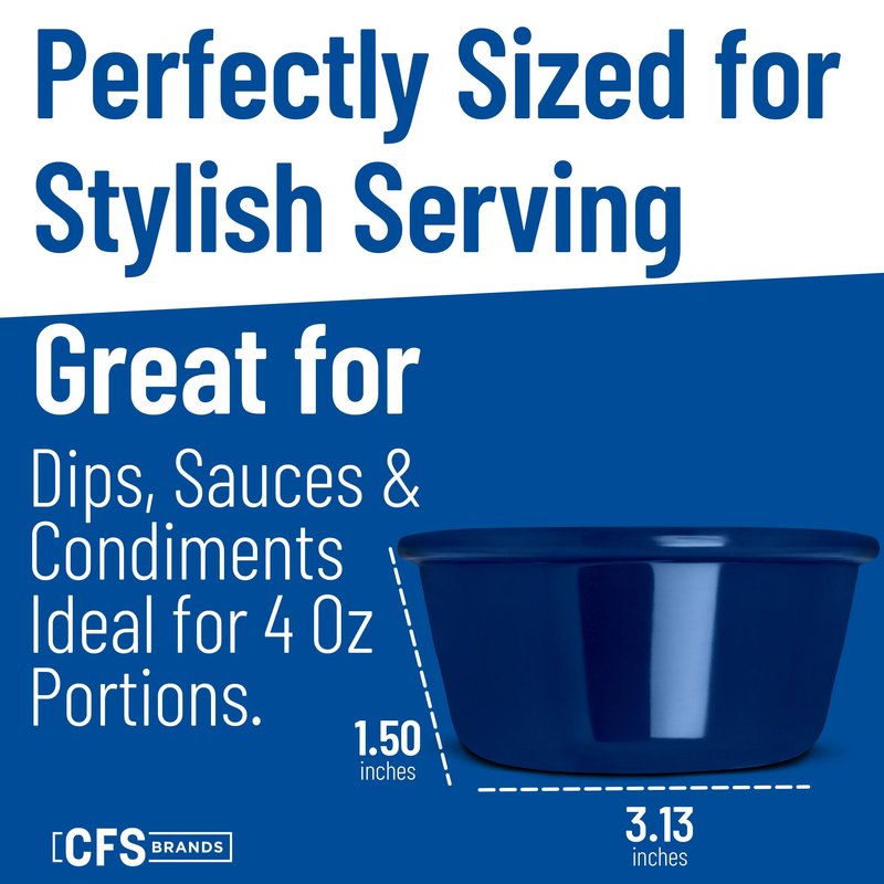 Carlisle FoodService Products Plastic Ramekins, Sauce Bowl For Catering, Kitchen, Restaurant, 4 Ounces, Cobalt Blue, (Pack of 48)
