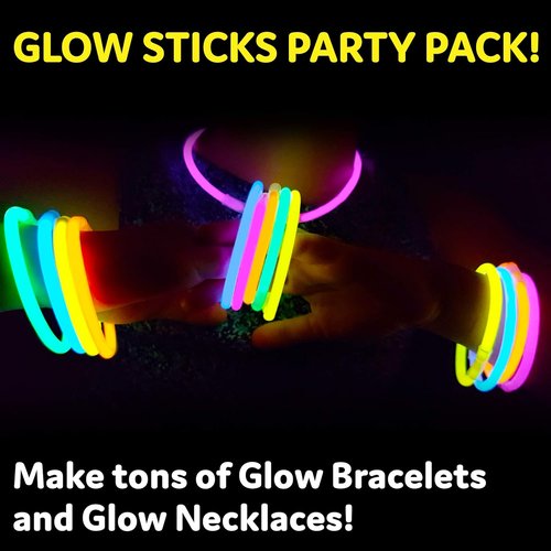 Glow Sticks Party Favors - 300 Pack Neon Glow Jewelry with Connectors | 8-Inch Glow in the Dark Fun for All Ages