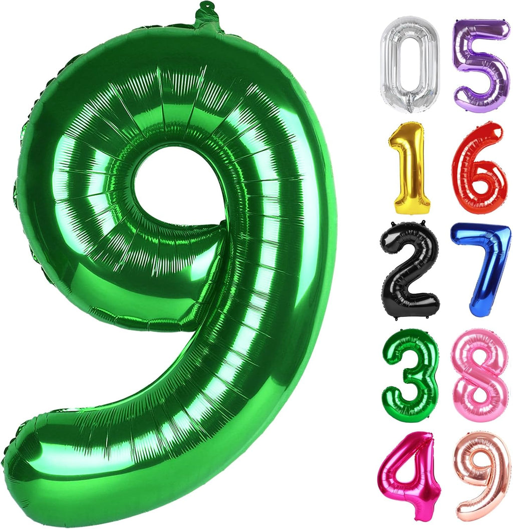 Number 9 Balloon by [Brand Name] - 40 Inch Dark Green Foil Balloon for 9th Birthday Party Decorations