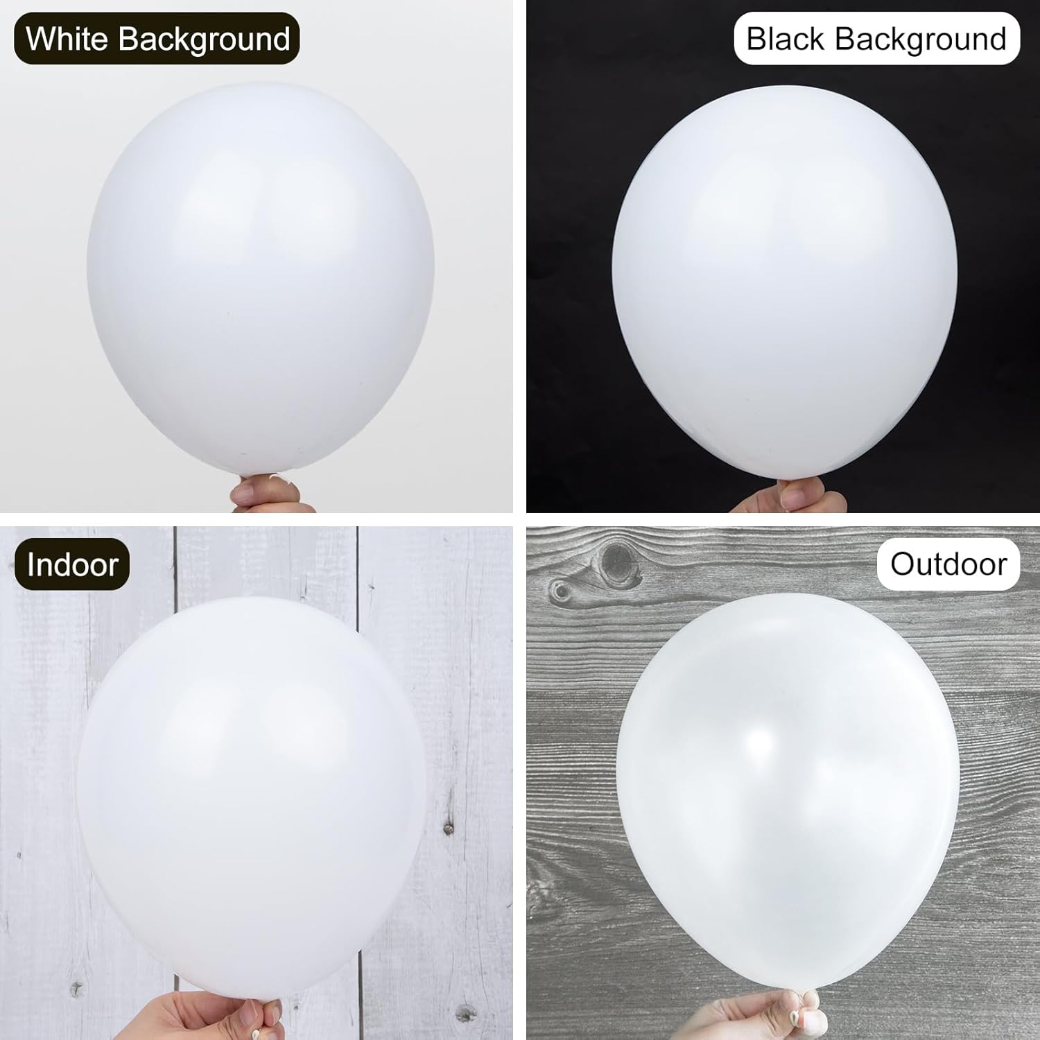 Ouddy White Balloon Set - 129Pcs in Various Sizes with 6Pcs 18” Matte Arch Garland Kit | Perfect for Parties & Celebrations