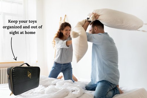 Pleasure Vault Toy Storage for Men and Women, Adult Organizer Case with Adjustable Compartments, Discreet Toy Storage with Lockable Zippers and Cable Organizer for Private Toys