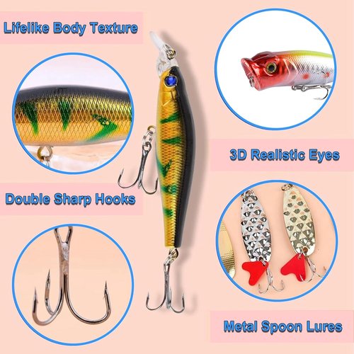 Fishing Advent Calendar 2025 - 24 Days of Christmas Countdown Fishing Lures Set for Enthusiasts