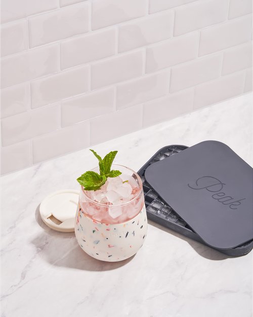 W&P Porter Insulated Glass 11 oz | No Metallic Aftertaste Ceramic Coated for Beer, Wine, Cocktails, Coffee, & Tea | Wide Mouth Vacuum Insulated | Dishwasher Safe, Cream Terrazzo