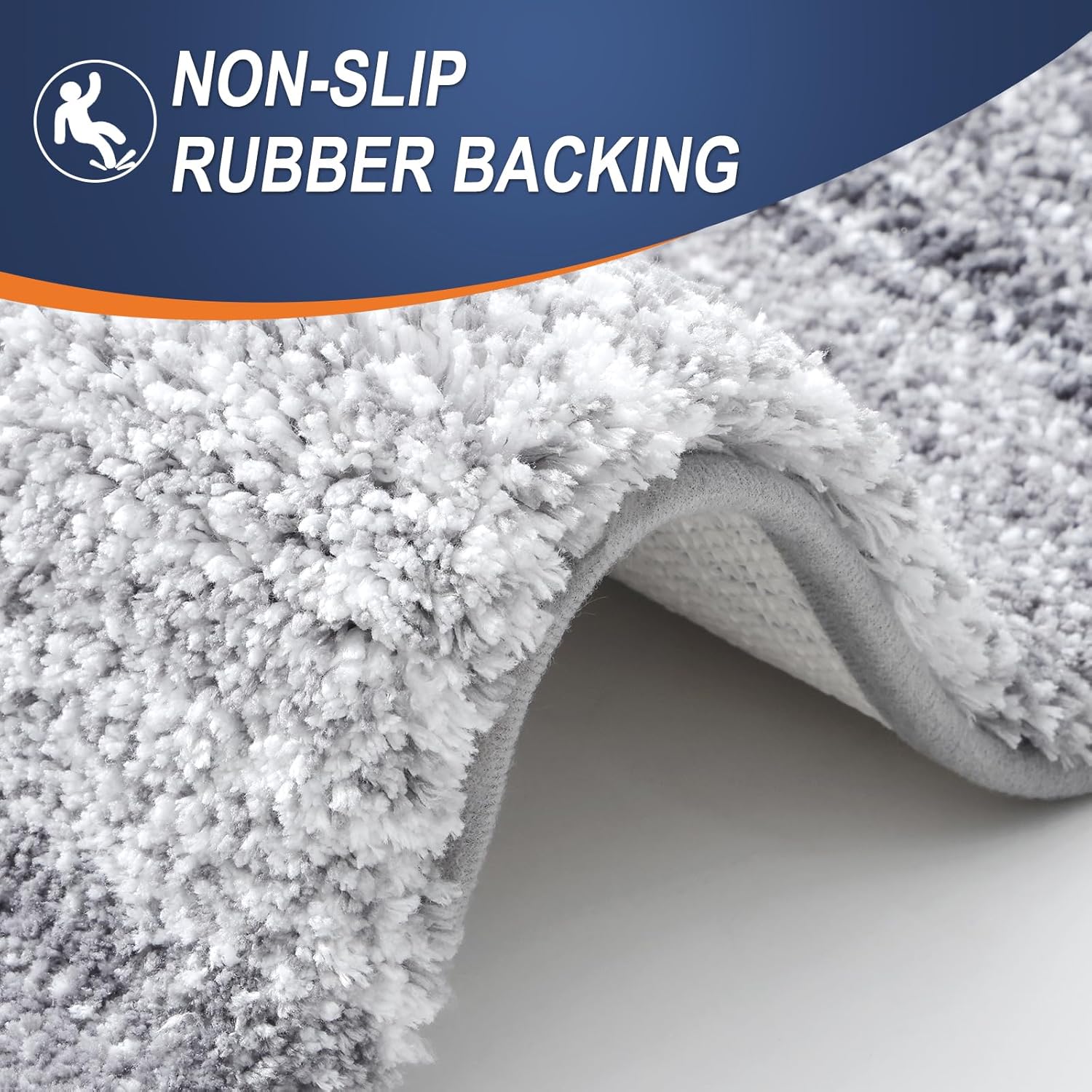 OLANLY Bathroom Rug Mat - Extra Soft Microfiber Non-Slip Bath Carpet | 30x20 Light Grey, Machine Washable