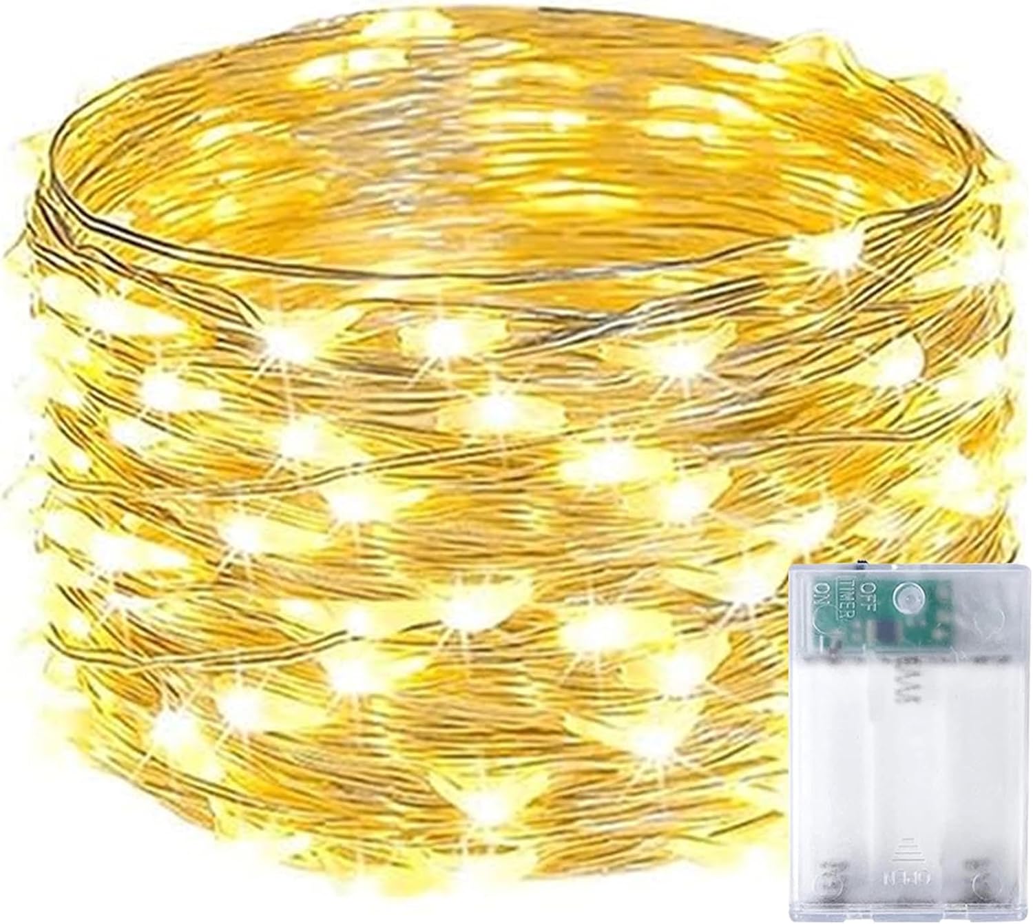 Skiennix Fairy Lights - 50 LED Waterproof String Lights with Timer | 16FT Warm White for Indoor & Outdoor Decor
