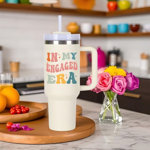 momocici Engagement Cup Tumblers Gifts.40oz In My Engaged Era Tumbler with Handle.Engagement Gift.Engagement Cups.Engagement Tumbler.40oz Fiancée Future Mrs Bride to be Bridal Shower Gifts.