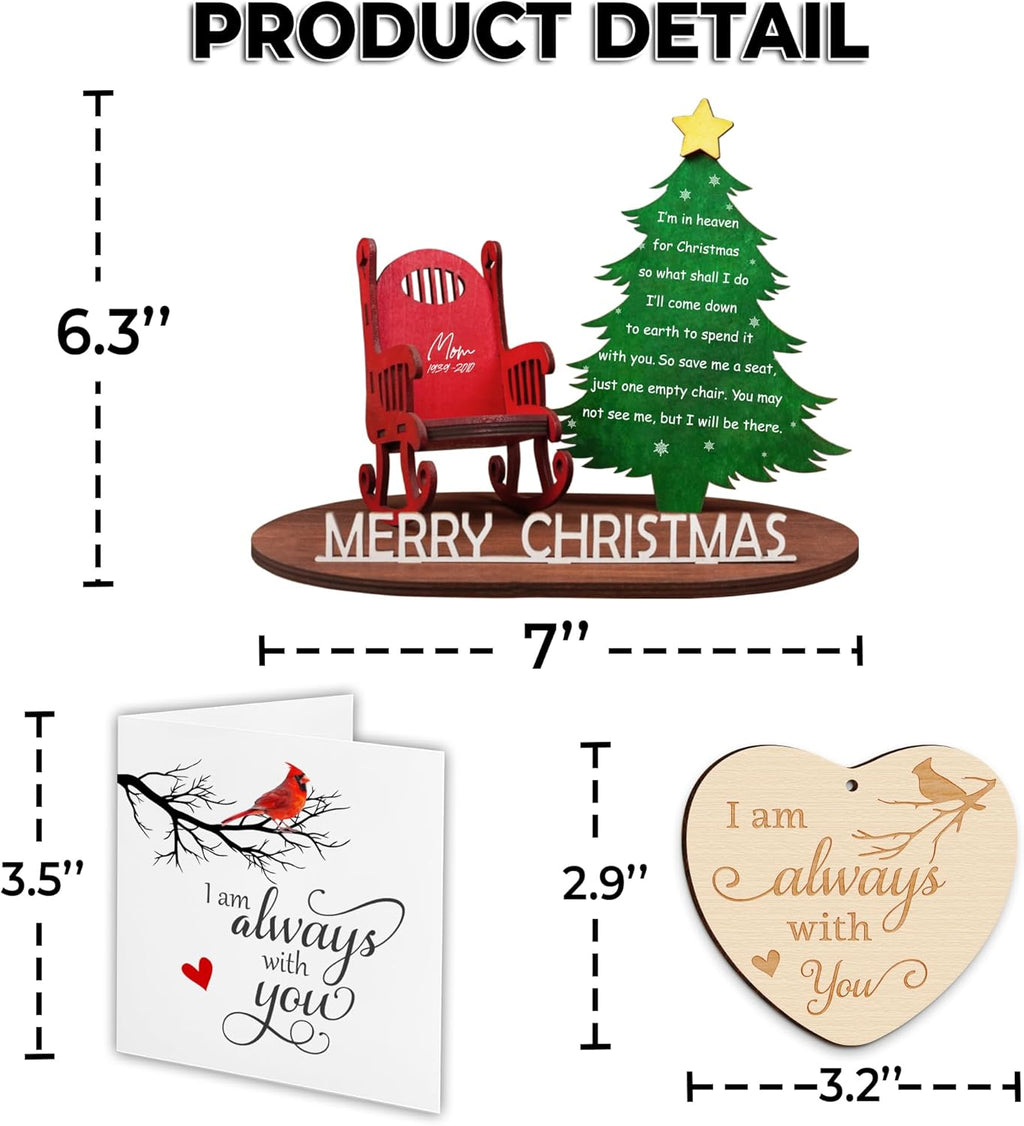 Skiennix Memory Candle Holder - Wooden Christmas Ornament for Loved Ones | Bereavement Gift FF624