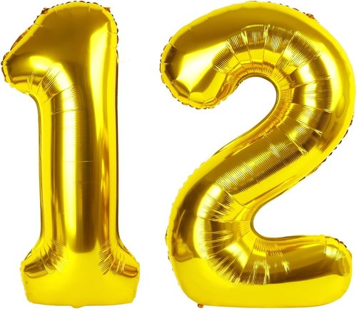 Gold 40-Inch Number 12 Balloon by [Brand Name] - Perfect for Birthday, Wedding, and Graduation Celebrations