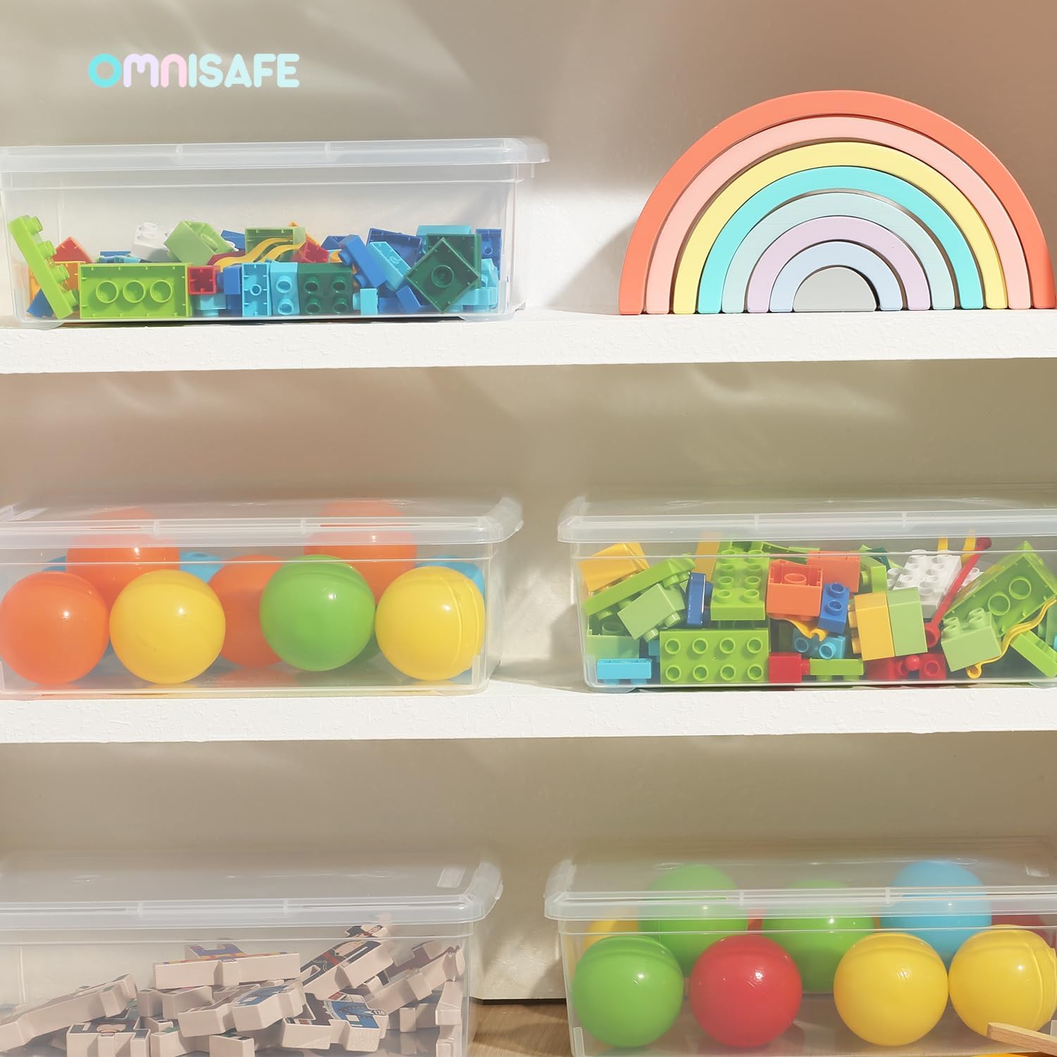 Stackable Plastic Storage Shoeboxes by [Brand Name] - BPA-Free Nestable Containers with Latching Lid | 6 Quart, Transparent, 12 Pack for Home & Office Organization